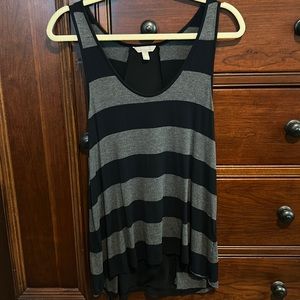 Banana republic, black and gray striped tank top